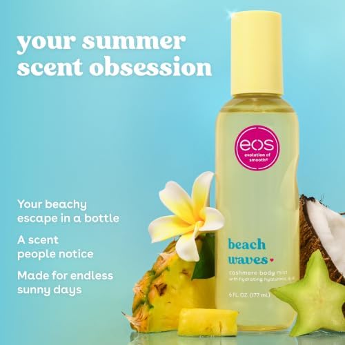 eos Cashmere Body Mist, Beach Waves, Coconut & Ocean Breeze, Hair & Body Mist for Women, Body Spray, Moisturizing, Hyaluronic Acid, Long-Lasting Fragrance, Vegan, Cruelty-free, 6 fl oz - Image 2