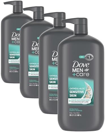 DOVE MEN + CARE Body & Face Wash Sensitive Skin For Hydrated, Smooth Skin - 30 oz (Pack of 4) by DoveMenCare