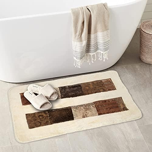 Zahari Home Zambia Animal Print Bathroom Rug Classic Luxury Bath Rug Contemporary Decor Beautiful Shower Mat Unique Design Stylish Western Country 21" x 34" Acrylic - Image 2