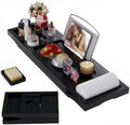 Foldable Bathtub Tray Caddy with Soap Dish Adjustable 29.5-43''Black by BESHOF