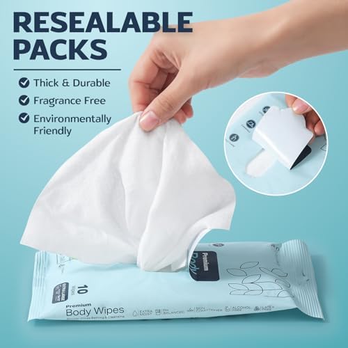 120 XL Shower Wipes Body Wipes for Adults Bathing No Rinse for Women & Men - Image 6