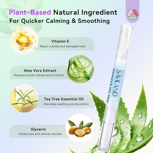 SAVILAND Soothing Cuticle Oil Pen With Aloes Vitamin E for Dryness 6Pcs - Image 5