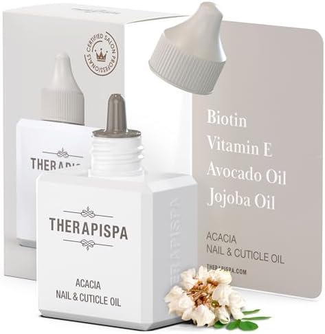THERAPISPA Nail & Cuticle Oil with Avocado, Jojoba, Biotin & Vitamin E – Promotes Nail Growth, Strengthens & Repairs Dry, Brittle Nails & Cuticles (Acacia, 2.0 fl oz) by THERAPISPA