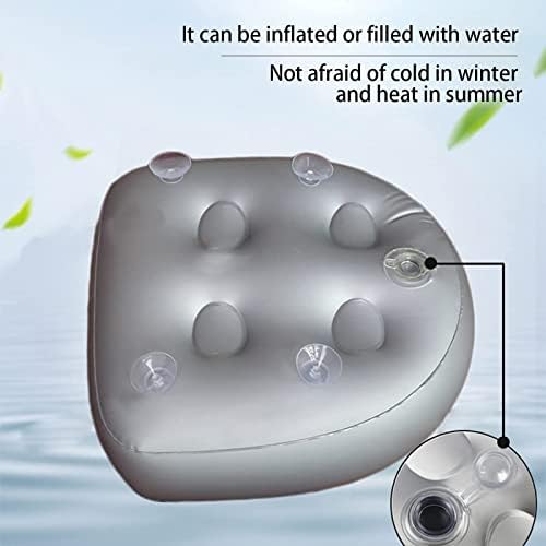 Inflatable Hot Tub Seat Booster with Suction Cups & Mesh Cover, Dual Use Inflatable Hot Tub Cushion Seat, Non Slip Blow Up Pillow Hot Tub Chairs Accessories for Adults Elderly Spa Bathtub - Image 4