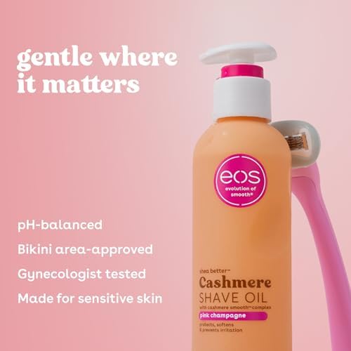 eos Cashmere Shave Oil- Pink Champagne, Moisturizing Shea Butter, 6 fl oz - Image 4