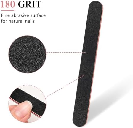 HeeYaa 10 Pack Nail Files, Professional Double Sided 100/180 Grit Emery Board for Manicure Pedicure, Black - Image 4