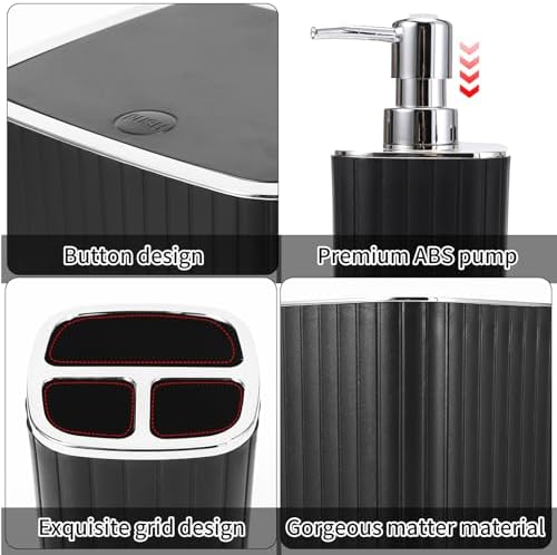 XLHOMO Bathroom Accessories Set - 10PC Gorgeous Black Bathroom Set - Image 6