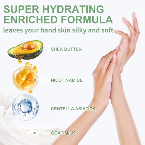 SULADEC Moisturizing Hand Mask with Shea Butter and Goat Milk, Hydrating Hand Masks for Dry Cracked Hands, Dry Skin Moisturizer for Soft and Smooth Touch Hands - Men Women - 5 Pairs - Image 5
