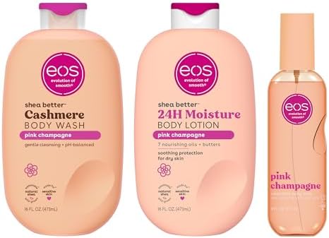 eos Essentials Bundle - Body Wash, Body Mist, Body Lotion - Pink Champagne by eosproducts