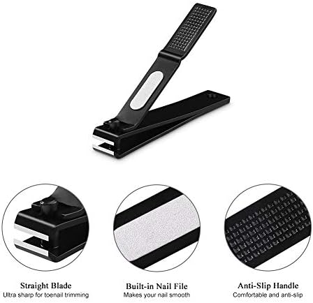 HAWATOUR Nail Clippers Set with Visibly Tin Case, Black - Image 4
