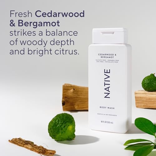 Native Clean Body Wash, Gentle & pH-balanced for Sensitive Skin, 24-Hr Freshness for Men & Women, Vegan & Cruelty-Free, Free of Sulfates & Parabens, Cedarwood & Bergamot, 18 fl oz - Image 5