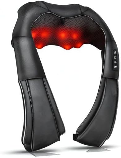 iKristin Neck Massager with Heat, Shiatsu Massager for Neck, Back, Shoulder, Foot and Leg, Deep Tissue 3D Kneading Massage for Relax Muscles at Home and Offie,Back Massagers for Women and Men