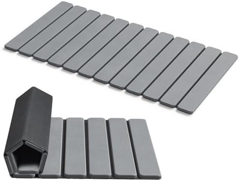 AWW Foldable Stone Bath Mat, Diatomaceous, 31.5"x15.7", Grey by AWW