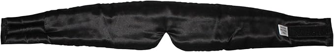 100% Mulberry Silk Eye Mask Blackout Sleeping Eye Cover for Night Sleep and Travel Nap,Soft Adjustable Eyeshade, Comfortable Organic Blindfold for Women Men,Large Size, Black (Black)