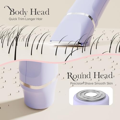 Risina 2-in-1 Bikini Trimmer for Women, Women's Electric Razor, Face Shaver - Image 3