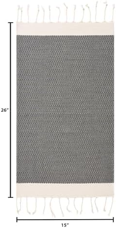 BAY LAUREL Turkish Hand Towel – Pack of 2 | Soft & Absorbent Decorative Towels for Bathroom, Hand, Face, Hair, Gym, Yoga, SPA, Kitchen & Tea | Boho Decor (Black, Diamond 15x26 Inches (Set of 2) - Image 6