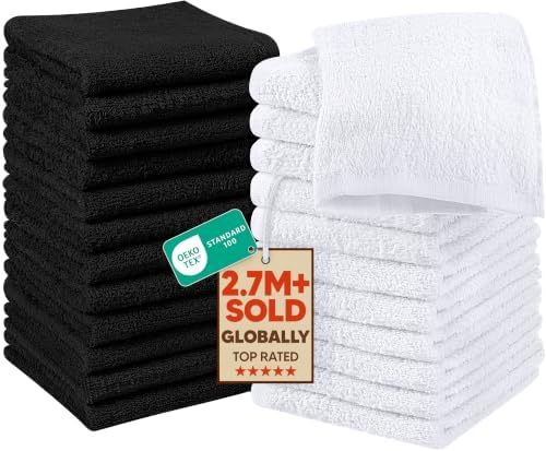 Utopia Towels 24 Pack Washcloths, 12x12 in, 100% Cotton, Variety by UTOPIATOWELS