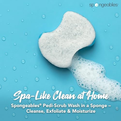 Spongeables Pedi Scrub Foot Exfoliating 5+ Wash Travel Sponge, Clean & Fresh, 1 Count - Image 2