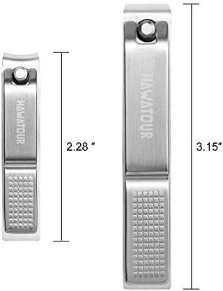 HAWATOUR Nail Clippers Set with Visibly Tin Case, Silver - Image 5