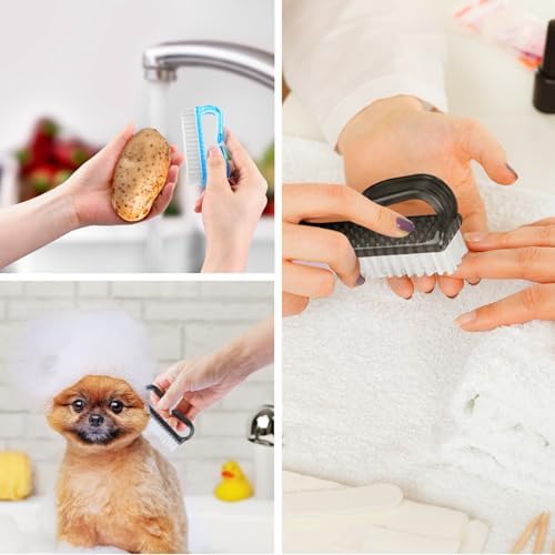 Handle Grip Cleaning Nail Brush, Larbois Nail Brushes Hand Fingernail Brush Cleaner Scrubbing Kit Pedicure for Toes and Nails Men Women (Color-3) - Image 6