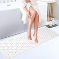 Bath Mat Bathroom Runner Long Large Rugs Floor Wood Shower Bathtub Waterproof Non Slip Accessories 16x48 Inch Easy to Clean, White, 1 pc by Fovlaurs