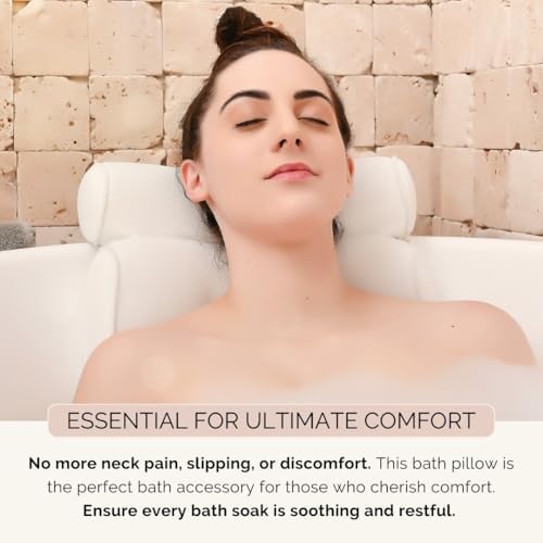 Bathtub Pillow for Neck and Shoulder - Spa Bath Pillows for Tub Neck and Back Support - Perfect Bath Accessories for Women - Relaxing Luxe Bath - Ideal Bath Gift Set for Women - Home Spa Products - Image 5