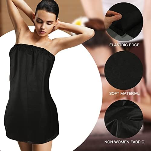 Janmercy 16 Pcs Disposable Spa Wraps for Women with Adjustable,Black - Image 3