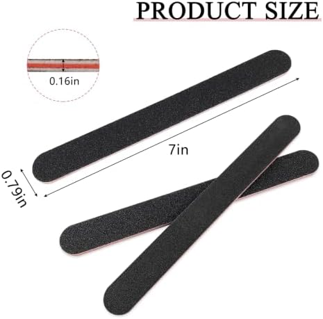 HeeYaa 10 Pack Nail Files, Professional Double Sided 100/180 Grit Emery Board for Manicure Pedicure, Black - Image 2