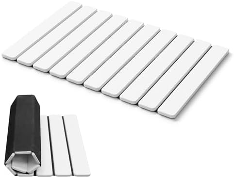 AWW Foldable Stone Bath Mat, Diatomaceous, 23.6"x15.5", White by AWW
