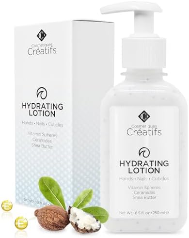 Hand & Nail Lotion for Dry Hands, Nails and Cuticles, Shea Butter, 8.5 oz by Cosm%C3%A9tiquesCr%C3%A9atifs