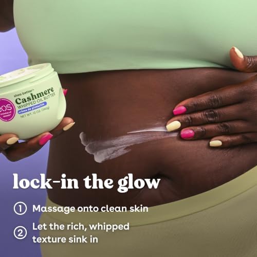 eos Cashmere Whipped Oil Body Butter, Crème de Pistachio, 72 Hour Weightless Moisture For Dry Skin, Rich Formula and Deep Hydration, Body Care, 12 oz - Image 5