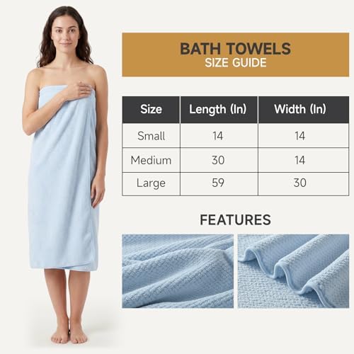 REDKISS Ultra Soft 6 Piece Towel Set, Premium Towels for Bathroom, Highly Absorbent, Quick Dry, Lightweight Bath Towels Set Collection, Includes 2 Bath Towels, 2 Hand Towels, 2 Washcloths, Light Blue - Image 3