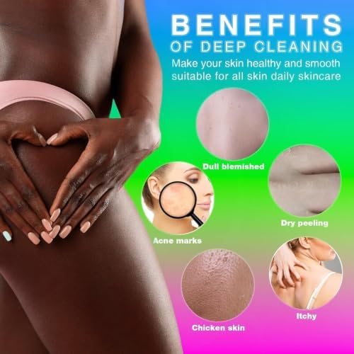 UJFQBH 3 Pieces African Bath Sponge African Net Long Net Bath Sponge Exfoliating Shower Body Scrubber Back Scrubber Skin Smoother,Great for Daily Use (Purple， Pink，Green) - Image 5