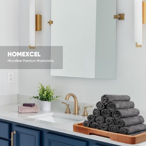 HOMEXCEL Washcloths 50PK, Ultra Soft&Highly Absorbent Face Towels, 12X12 in - Image 7