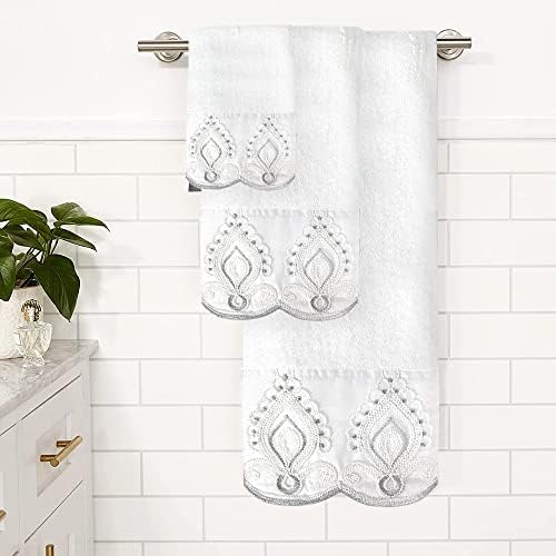 Zahari Home Monaco Modern 3 Piece Bath Ensemble - Luxury Bath Towel Set for Contemporary Decor - Image 2