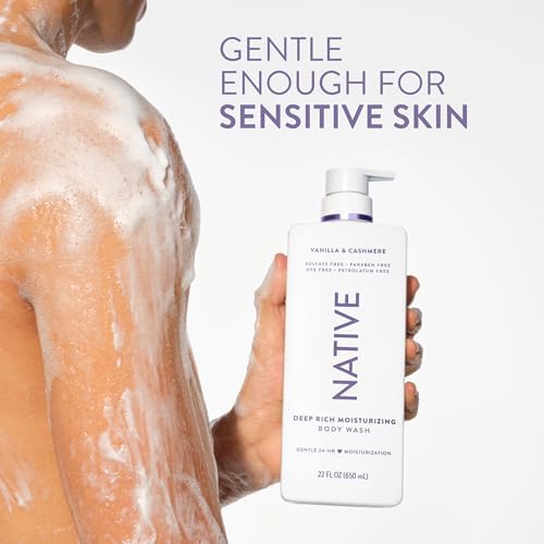 Native Moisturizing Body Wash, Clean & Gentle 24-Hour Hydration with Shea Butter, for Sensitive and Dry Skin, for Women & Men, Sulfate-free, Paraben-free, Vanilla & Cashmere, 22 fl oz - Image 5