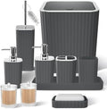 XLHOMO Bathroom Accessories Set - 10PC Gorgeous Grey Bathroom Set by BetterbathroomwithXLHOME