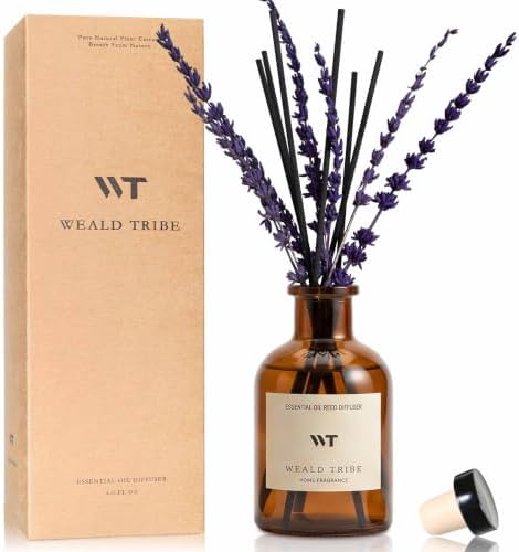 WEALD TRIBE Pure Lavender Reed Diffuser Set Bathroom Air Fresheners Decor by WEALD+TRIBE