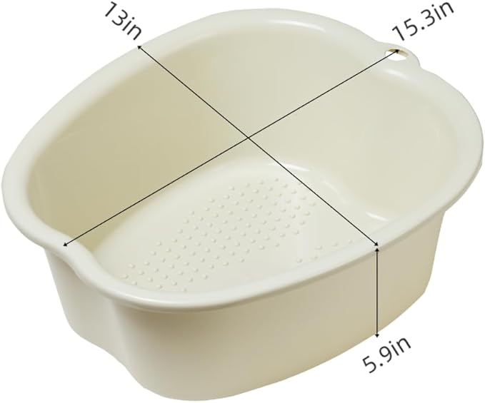 Ytterbium Foot Soaking Bath Basin, Large Massage Foot Soaking Tub, Plastic Home Spa Pedicure Bucket, Relaxation & Stress Relief, Suitable for Women & Men (Gray)