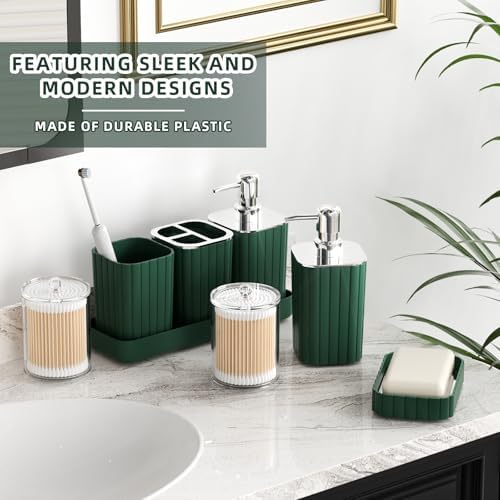 XLHOMO Bathroom Accessories Set - 10PC Gorgeous Green Bathroom Set - Image 4