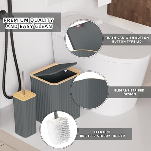 XLHOMO Bathroom Accessories Set - 10PC Elegant Grey Bathroom Set - Image 7