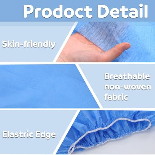 Janmercy 16 Pcs Disposable Spa Wraps for Women with Adjustable,Blue - Image 3