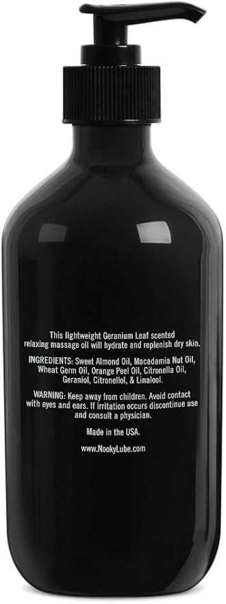 Nooky Massage Oil with Premium Natural Ingredients. Relaxing Essential and Sweet Almond Oils for Massaging 16 Ounces