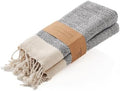 BAY LAUREL Turkish Hand Towel – Pack of 2 | Soft & Absorbent Decorative Towels for Bathroom, Hand, Face, Hair, Gym, Yoga, SPA, Kitchen & Tea | Boho Decor (Gray, Herringbone 16x40 Inches (Set of 2) by BayLaurel