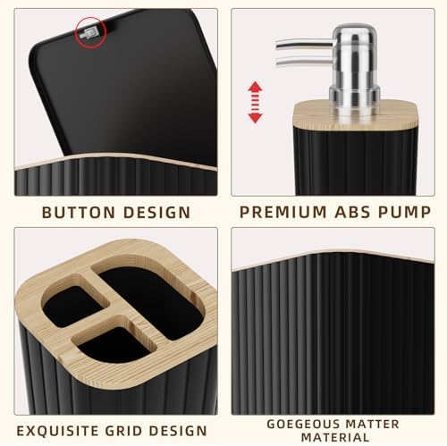 XLHOMO Bathroom Set - 25PC Black Bathroom Set with Shower Curtain and Rugs - Image 7