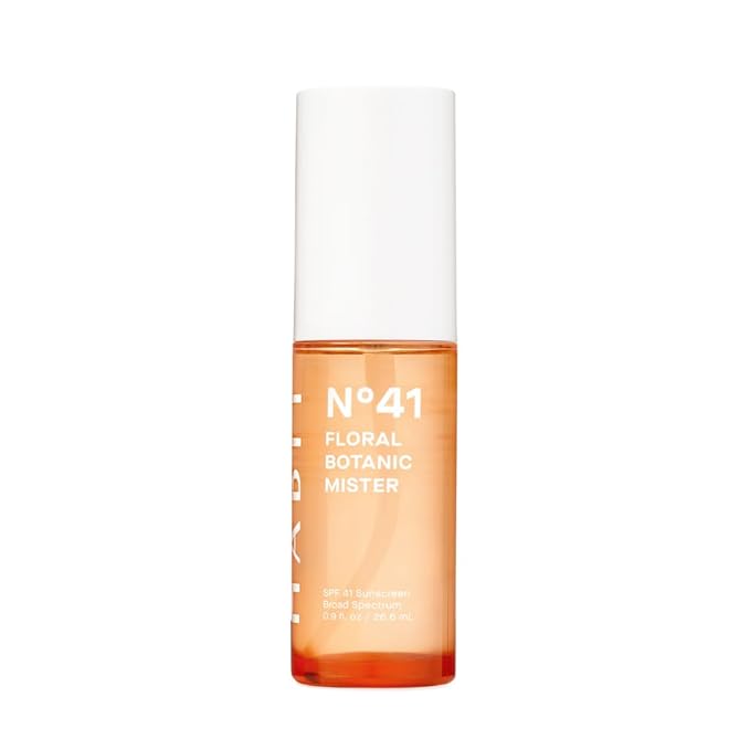 HABIT N°41 Floral Botanic Facial Sunscreen Mist SPF 41 — Touchless Application Over Makeup, Travel Size 0.9 oz