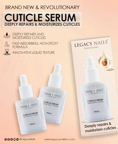LEGACY NAILS Professional CUTICLE SERUM 15 ml - Hydrating Nail & Cuticle Oil | Strengthens & Softens| Professional Nail Care Treatment for Manicure & Pedicure (PEACH) - Image 2