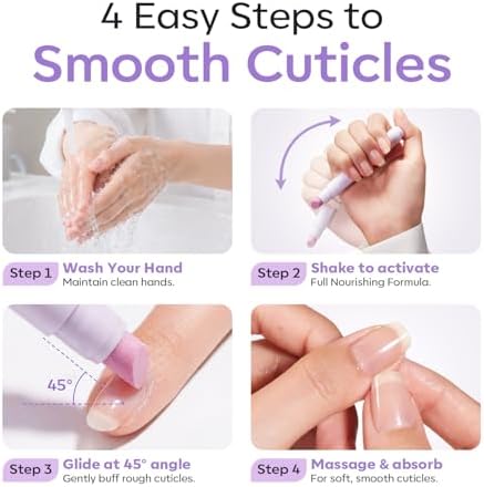 Modelones Cuticle Remover Pen, 3-in-1 Lavender Cuticle Oil Pusher Pen - Image 6