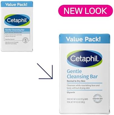Cetaphil, Gentle Cleansing Bar, Bar, Nourishing Cleansing_Bar for Dry, Sensitive Skin, Non-Comedogenic, Non-Irritating for Sensitive Skin, 4.5 Ounce, (Pack of 18) - Image 2