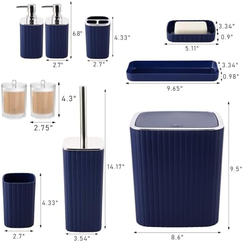 XLHOMO Bathroom Accessories Set - Gorgeous Blue Bathroom Set, 10PC - Image 3
